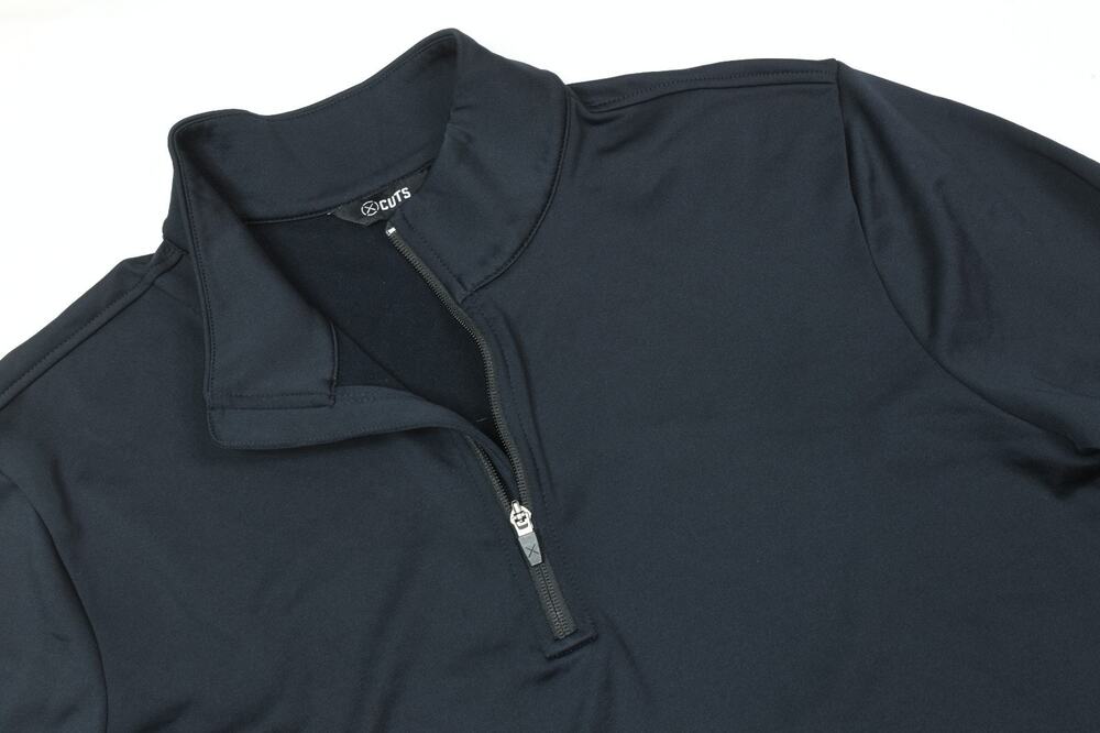 Cuts Performance 1/4 Zip Pullover Mens 2XL Black Long Sleeve Stretch Slim Golf